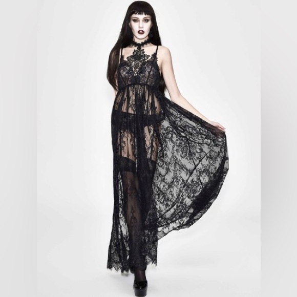 Eva Lady Black Lace Maxi Dress - Picture 2 of 6